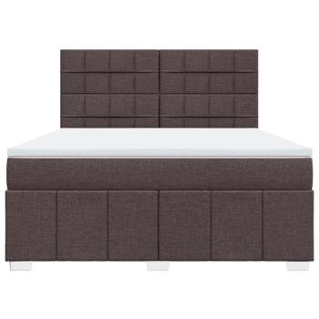 Boxspringbett mit Matratze Dunkelbraun 180x200 cm Stoff
