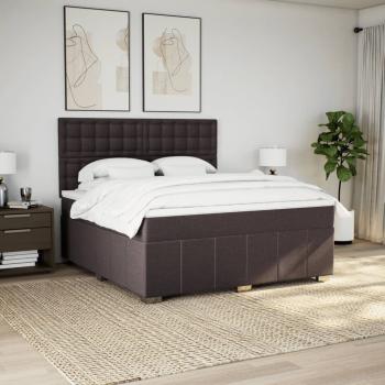 Boxspringbett mit Matratze Dunkelbraun 180x200 cm Stoff