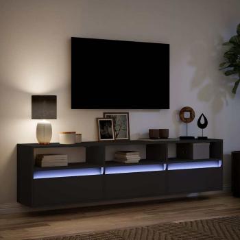TV-Wandschrank mit LED Schwarz 180x31x45 cm