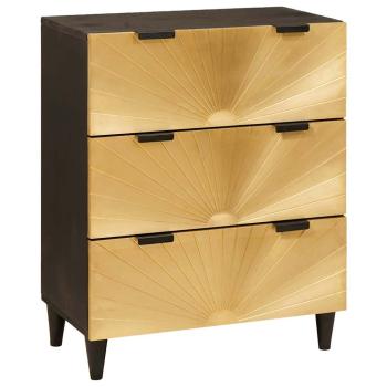 Sideboard 3 pcs Schwarz und Gold 60 x 33 x 75 cm