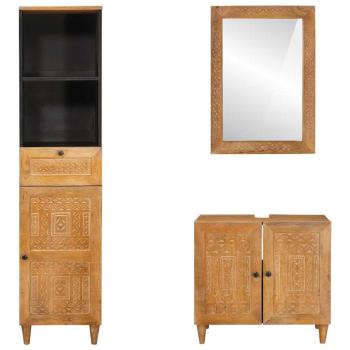 Badezimmermöbel Set mit Schubladen 3 pcs Braun 38 x 33 x 160 cm