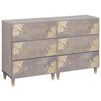 ARDEBO.de - Sideboard 2 pcs Grau 60 x 33.5 x 75 cm Massivholz Mango