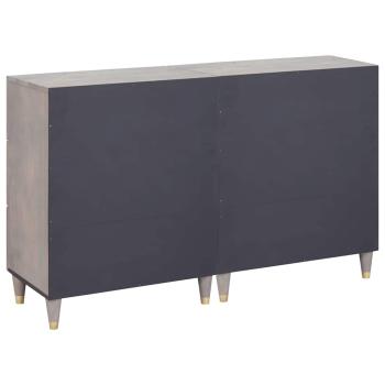 Sideboard 2 pcs Grau 60 x 33.5 x 75 cm Massivholz Mango