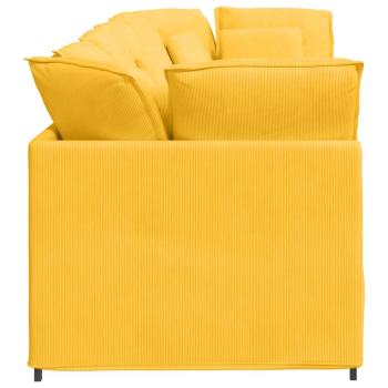 Modulares Sofa mit Kissen Cordstoff Hellgelb