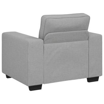 3-teiliges Sofa-Set mit Kissen, wolkengrauer Stoff
