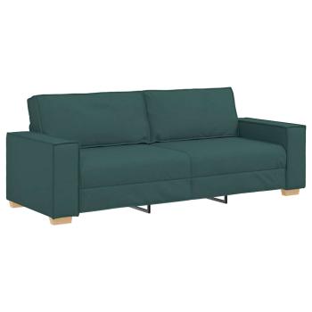 2-teiliges Sofa-Set mit Kissen, dunkelgrüner Stoff