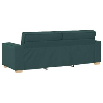 2-teiliges Sofa-Set mit Kissen, dunkelgrüner Stoff