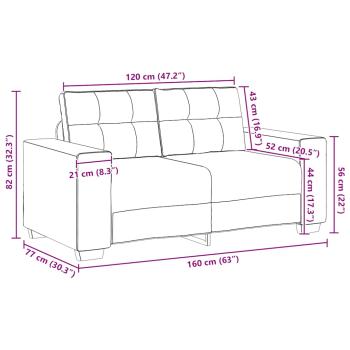 2-teiliges Sofa-Set mit Kissen, hellgrauer Stoff