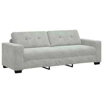 2-teiliges Sofa-Set mit Kissen, hellgrauer Samt