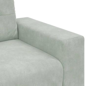 2-teiliges Sofa-Set mit Kissen, hellgrauer Samt