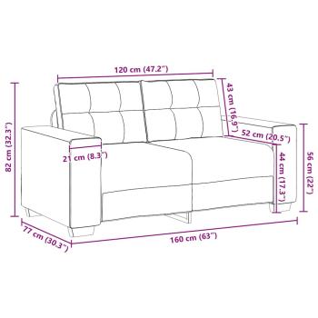 2-teiliges Sofa-Set mit Kissen, hellgrauer Samt