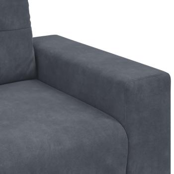 2-teiliges Sofa-Set mit Kissen, dunkelgrauer Samt