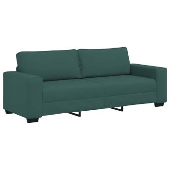 2-teiliges Sofa-Set mit Kissen, dunkelgrüner Stoff
