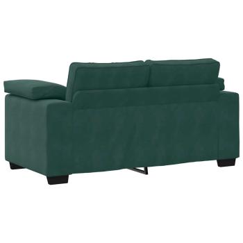 ARDEBO.de - 2-teiliges Sofa-Set mit Kissen, dunkelgrüner Samt