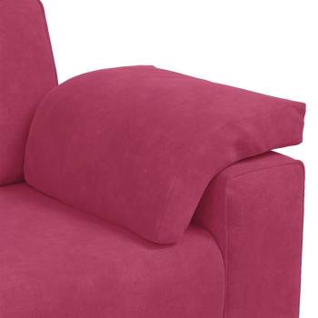 2-teiliges Sofa-Set mit Kissen, weinroter Samt