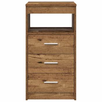 Schreibtisch mit Unterschrank Altholz Holzwerkstoff