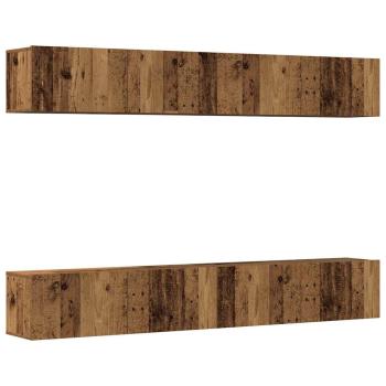 4-teiliges TV-Wandschrank-Set Altholz 100x30x30 cm