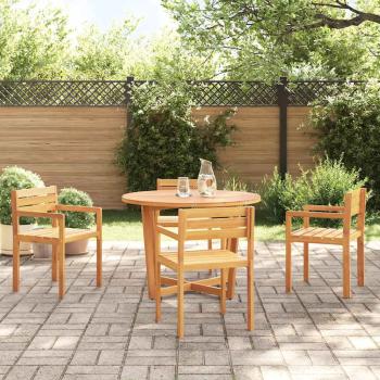 5-teiliges Garten-Ess-Set aus Massivholz Akazie