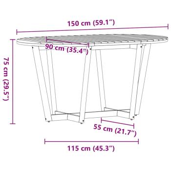 5-teiliges Garten-Ess-Set aus Massivholz Akazie
