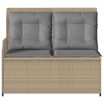 Gartenbank mit Kissen Beige Poly Rattan
