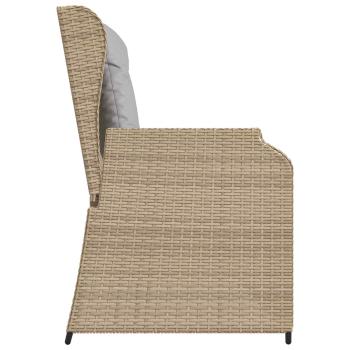 Gartenbank mit Kissen Beige Poly Rattan