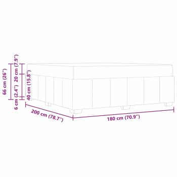 Bettgestell mit Matratze Dunkelbraun 180 x 200 cm Stoff