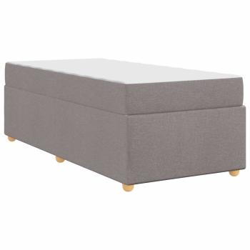 Bettgestell mit Matratze Taupe 100 x 200 cm Stoff