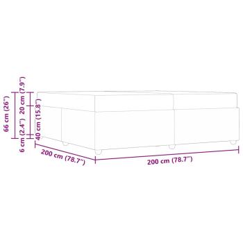 Bettgestell mit Matratze mit Matratze Creme 200 x 200 cm Stoff