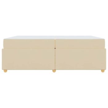 Bettgestell mit Matratze mit Matratze Creme 200 x 200 cm Stoff
