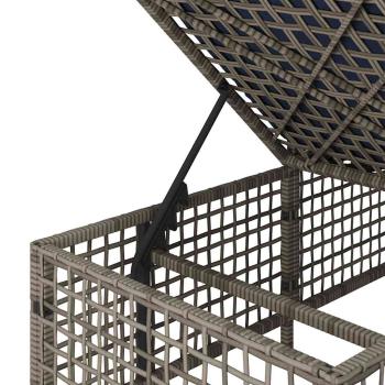 3-teiliges Ecksofa-Set für den Garten mit Kissen, grau, Polyrattan