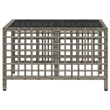 3-teiliges Ecksofa-Set für den Garten mit Kissen, grau, Polyrattan