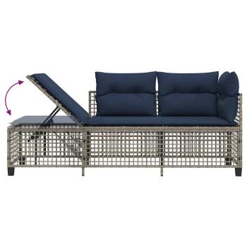 3-teiliges Ecksofa-Set für den Garten mit Kissen, grau, Polyrattan