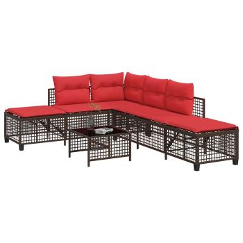 ARDEBO.de - 3-teiliges Ecksofa-Set für den Garten mit Kissen, braun, Polyrattan