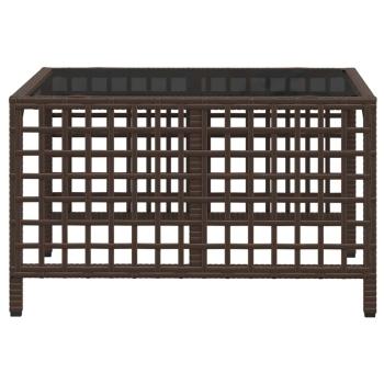 3-teiliges Ecksofa-Set für den Garten mit Kissen, braun, Polyrattan