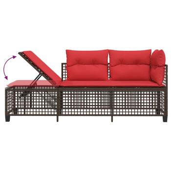 3-teiliges Ecksofa-Set für den Garten mit Kissen, braun, Polyrattan