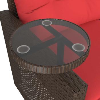 3-teiliges Gartensofa-Set mit Kissen, braun, Polyrattan