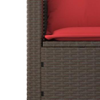 3-teiliges Gartensofa-Set mit Kissen, braun, Polyrattan