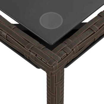 3-teiliges Gartensofa-Set mit Kissen, braun, Polyrattan