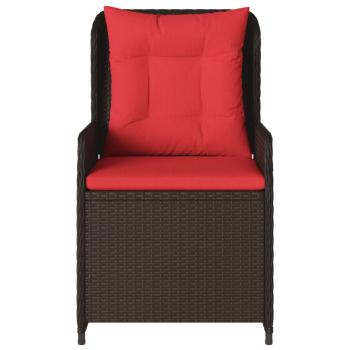 Liegende Gartenstühle 2 Stk. Braun Poly Rattan