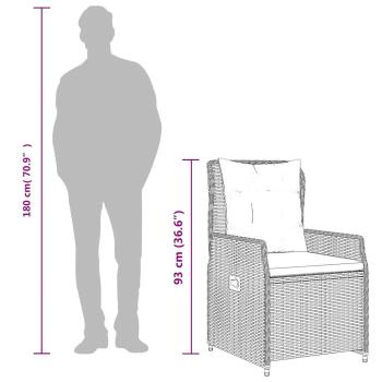 Liegende Gartenstühle 2 Stk. Grau Poly Rattan