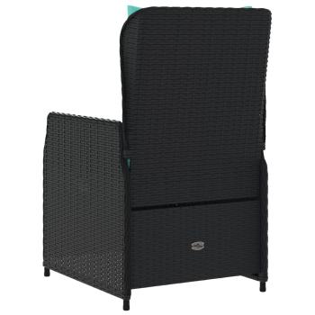 Liegende Gartenstühle 2 Stk. Schwarz Poly Rattan