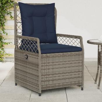 ARDEBO.de - Liegende Gartenstühle 2 Stk. Grau Poly Rattan