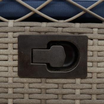 Liegende Gartenstühle 2 Stk. Grau Poly Rattan