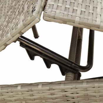 Sonnenliege mit Kissen Grau Poly Rattan