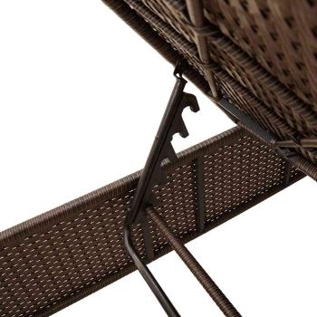 Sonnenliege mit Kissen Braun Poly Rattan