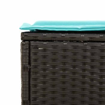 Sonnenliege mit Kissen Schwarz Poly Rattan
