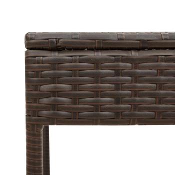 Sonnenliege mit Tisch und Kissen Braun Poly Rattan