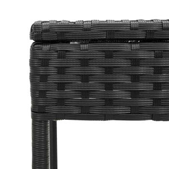 Sonnenliege mit Tisch und Kissen Schwarz Poly Rattan