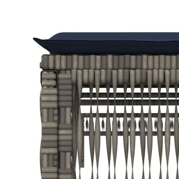 Sonnenliege mit Kissen Grau Poly Rattan