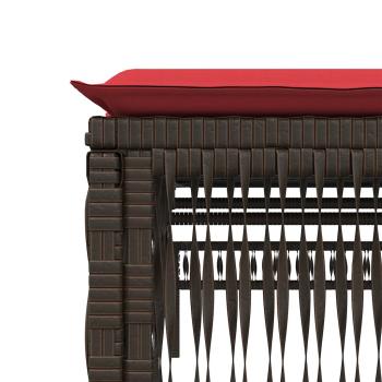 Sonnenliege mit Kissen Braun Poly Rattan